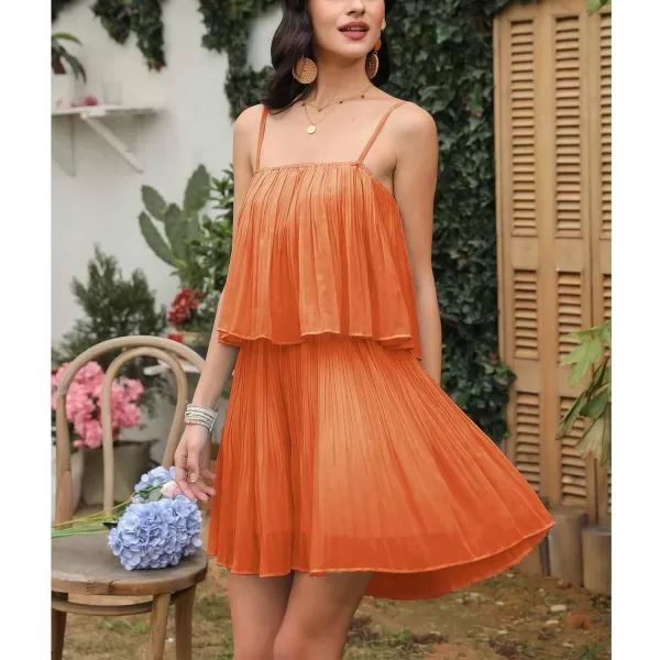 EXLURA Womens 2024 Summer Romper Dress Spaghetti Strap Pleated Fashion Short Jumpsuit Outfits
