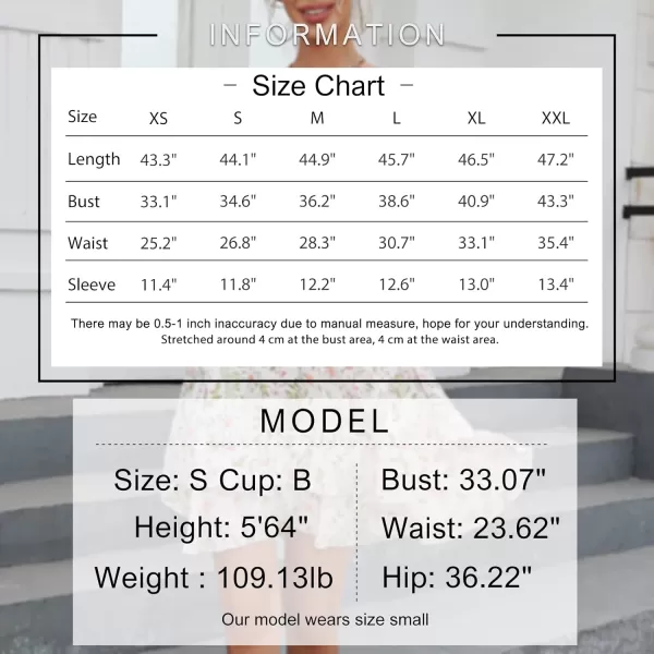 EXLURA Womens Floral Ruffle Sun Dress Sundress Tiered Square Neck Long Sleeve Off Shoulder Smocked Skater Mini Dress