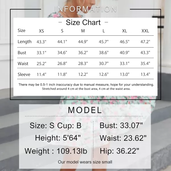 EXLURA Womens Floral Ruffle Sun Dress Sundress Tiered Square Neck Long Sleeve Off Shoulder Smocked Skater Mini Dress