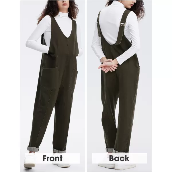 EXLURA Womens High Roller Denim Bib Jumpsuits Casual Loose Sleeveless Baggy Overalls Jeans Pants Jumpers with Pockets
