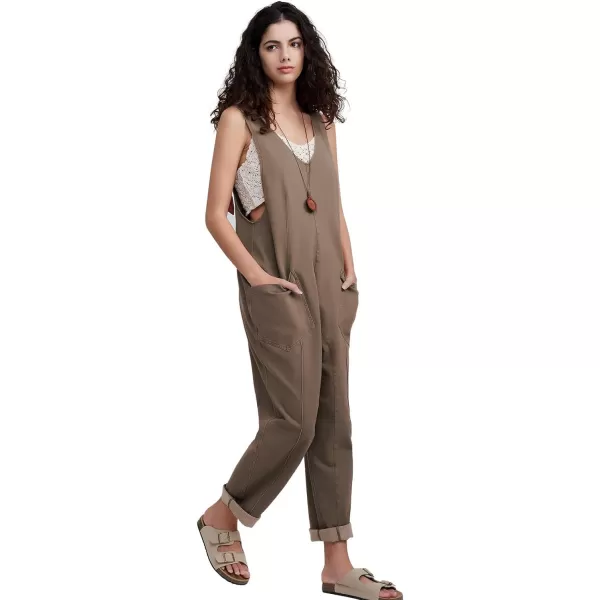 EXLURA Womens High Roller Denim Bib Jumpsuits Casual Loose Sleeveless Baggy Overalls Jeans Pants Jumpers with Pockets