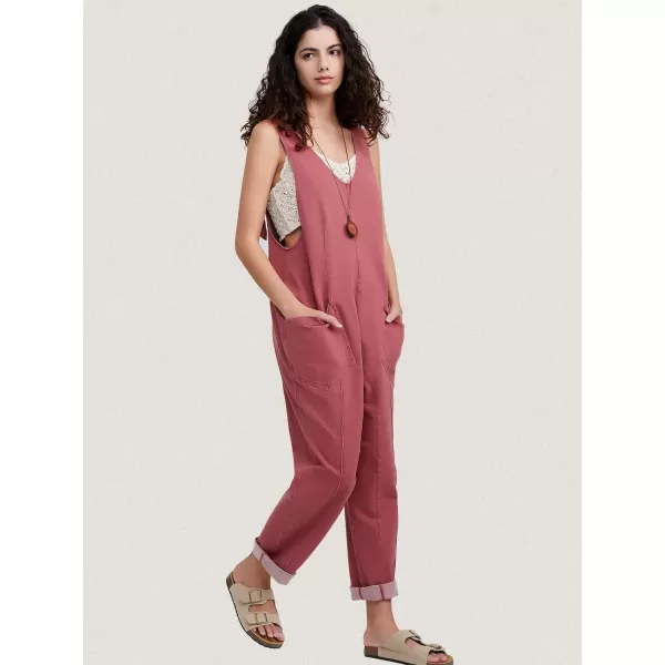EXLURA Womens High Roller Denim Bib Jumpsuits Casual Loose Sleeveless Baggy Overalls Jeans Pants Jumpers with Pockets