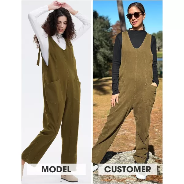 EXLURA Womens High Roller Denim Bib Jumpsuits Casual Loose Sleeveless Baggy Overalls Jeans Pants Jumpers with Pockets