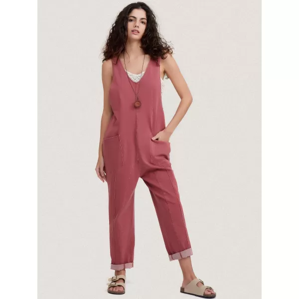 EXLURA Womens High Roller Denim Bib Jumpsuits Casual Loose Sleeveless Baggy Overalls Jeans Pants Jumpers with Pockets