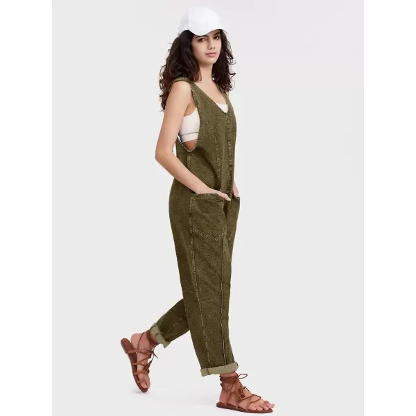 EXLURA Womens High Roller Denim Bib Jumpsuits Casual Loose Sleeveless Baggy Overalls Jeans Pants Jumpers with Pockets
