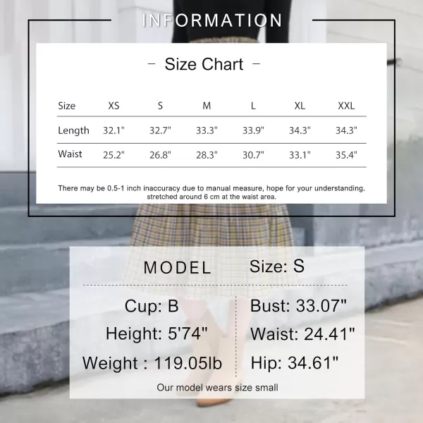EXLURA Womens High Waist Polka Dot Pleated Skirt Midi Swing Skirt with Pockets