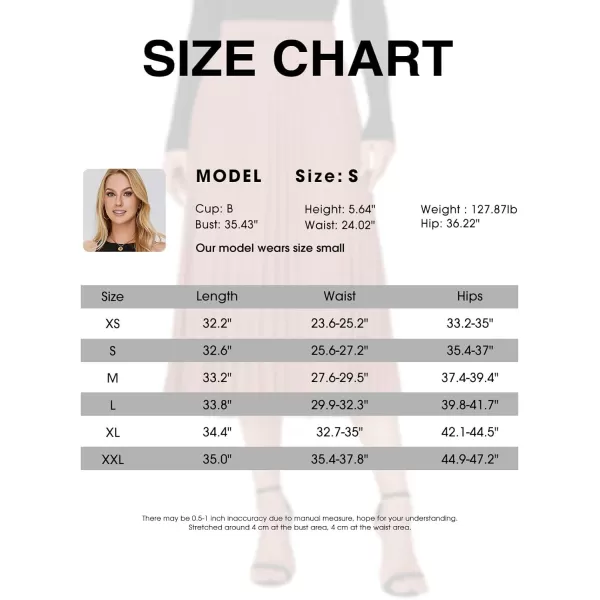 EXLURA Womens High Waist Polka Dot Pleated Skirt Midi Swing Skirt with Pockets