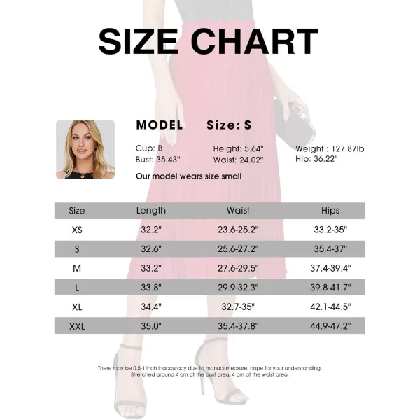 EXLURA Womens High Waist Polka Dot Pleated Skirt Midi Swing Skirt with Pockets