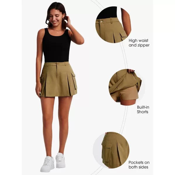 EXLURA Women's Mini Cargo Skirt 2024 High Waisted Activewear Skort Summer Y2K Skirt Shorts with Flap Pockets