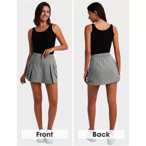 EXLURA Women's Mini Cargo Skirt 2024 High Waisted Activewear Skort Summer Y2K Skirt Shorts with Flap Pockets