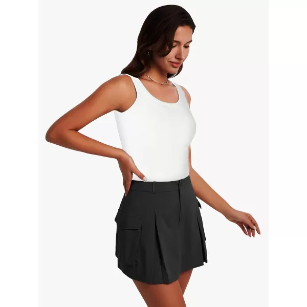 EXLURA Women's Mini Cargo Skirt 2024 High Waisted Activewear Skort Summer Y2K Skirt Shorts with Flap Pockets