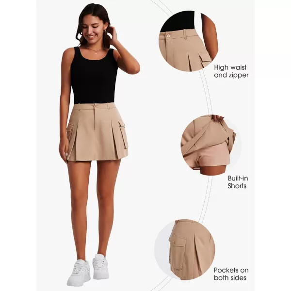 EXLURA Women's Mini Cargo Skirt 2024 High Waisted Activewear Skort Summer Y2K Skirt Shorts with Flap Pockets
