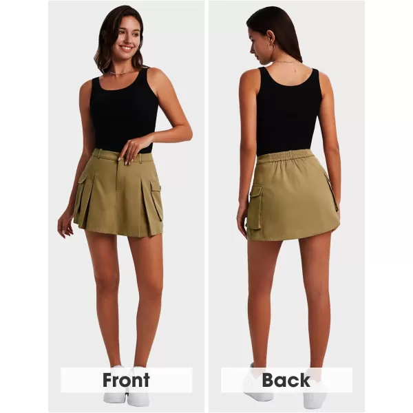 EXLURA Women's Mini Cargo Skirt 2024 High Waisted Activewear Skort Summer Y2K Skirt Shorts with Flap Pockets