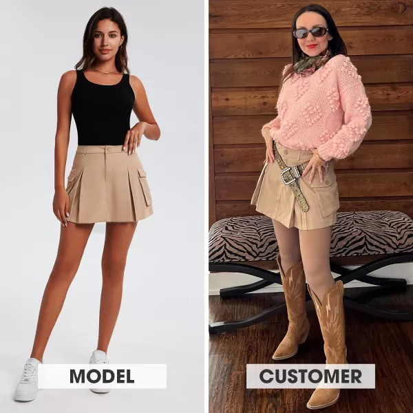 EXLURA Women's Mini Cargo Skirt 2024 High Waisted Activewear Skort Summer Y2K Skirt Shorts with Flap Pockets
