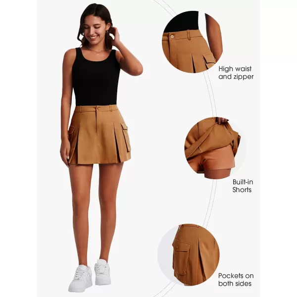 EXLURA Women's Mini Cargo Skirt 2024 High Waisted Activewear Skort Summer Y2K Skirt Shorts with Flap Pockets