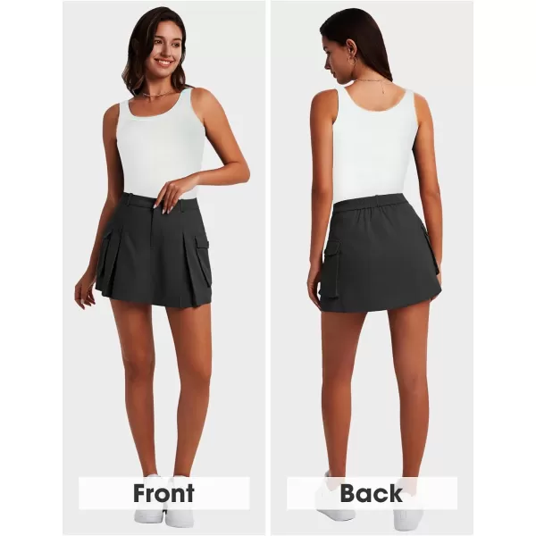 EXLURA Women's Mini Cargo Skirt 2024 High Waisted Activewear Skort Summer Y2K Skirt Shorts with Flap Pockets