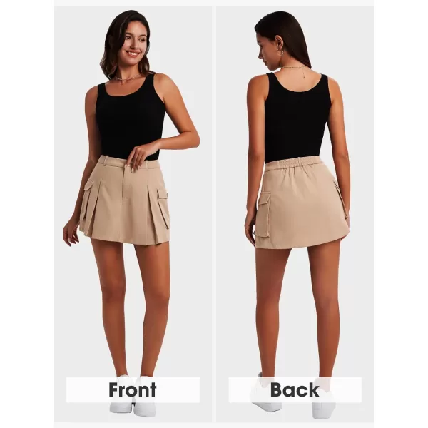 EXLURA Women's Mini Cargo Skirt 2024 High Waisted Activewear Skort Summer Y2K Skirt Shorts with Flap Pockets