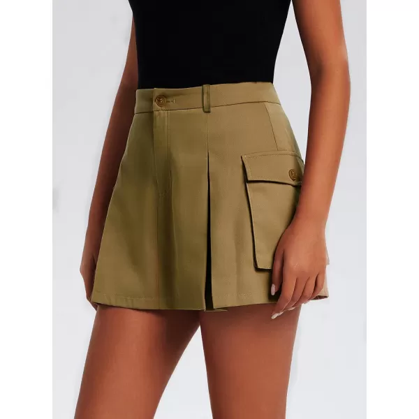 EXLURA Women's Mini Cargo Skirt 2024 High Waisted Activewear Skort Summer Y2K Skirt Shorts with Flap Pockets