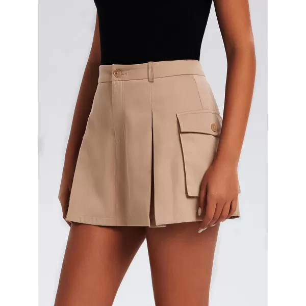 EXLURA Women's Mini Cargo Skirt 2024 High Waisted Activewear Skort Summer Y2K Skirt Shorts with Flap Pockets