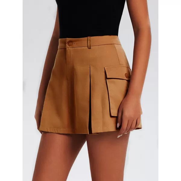 EXLURA Women's Mini Cargo Skirt 2024 High Waisted Activewear Skort Summer Y2K Skirt Shorts with Flap Pockets