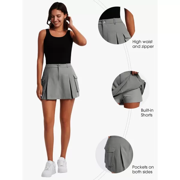 EXLURA Women's Mini Cargo Skirt 2024 High Waisted Activewear Skort Summer Y2K Skirt Shorts with Flap Pockets