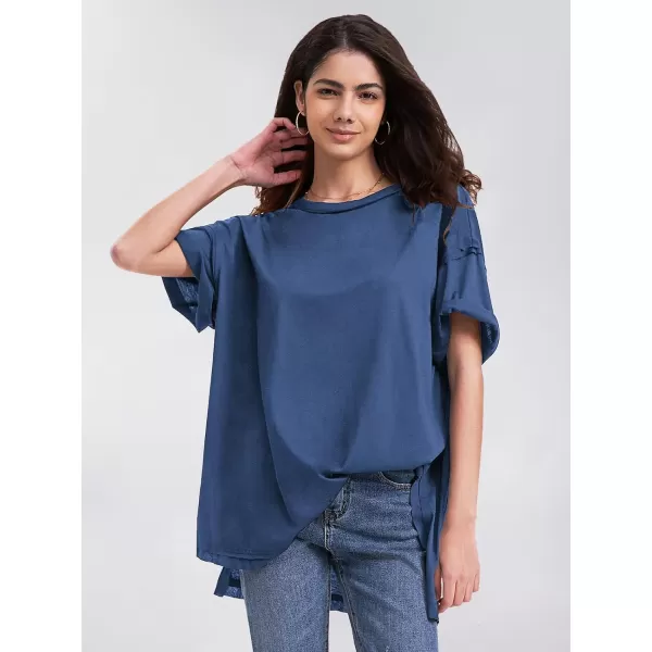 EXLURA Womens Oversized T Shirt Casual Short Sleeve Loose Maternity Tops Summer Crewneck Tunic Plus Size Gym Workout Top 2024
