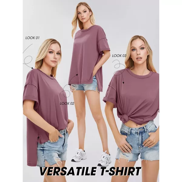EXLURA Womens Oversized T Shirt Casual Short Sleeve Loose Maternity Tops Summer Crewneck Tunic Plus Size Gym Workout Top 2024