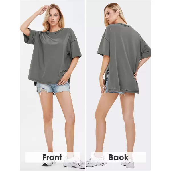 EXLURA Womens Oversized T Shirt Casual Short Sleeve Loose Maternity Tops Summer Crewneck Tunic Plus Size Gym Workout Top 2024