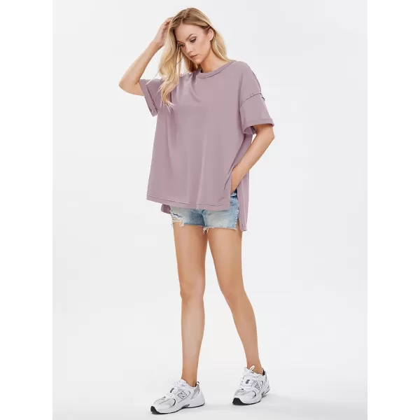 EXLURA Womens Oversized T Shirt Casual Short Sleeve Loose Maternity Tops Summer Crewneck Tunic Plus Size Gym Workout Top 2024