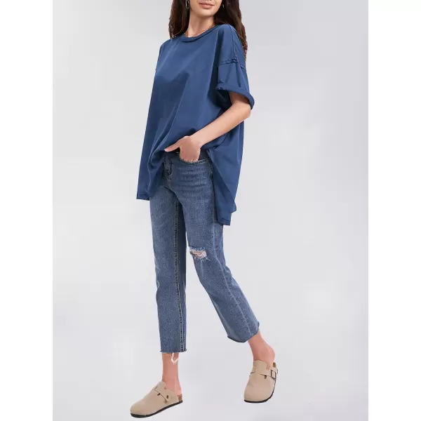 EXLURA Womens Oversized T Shirt Casual Short Sleeve Loose Maternity Tops Summer Crewneck Tunic Plus Size Gym Workout Top 2024