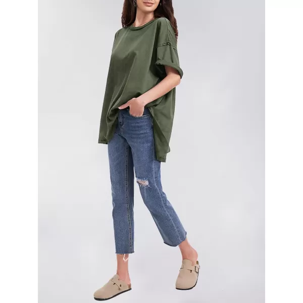 EXLURA Womens Oversized T Shirt Casual Short Sleeve Loose Maternity Tops Summer Crewneck Tunic Plus Size Gym Workout Top 2024
