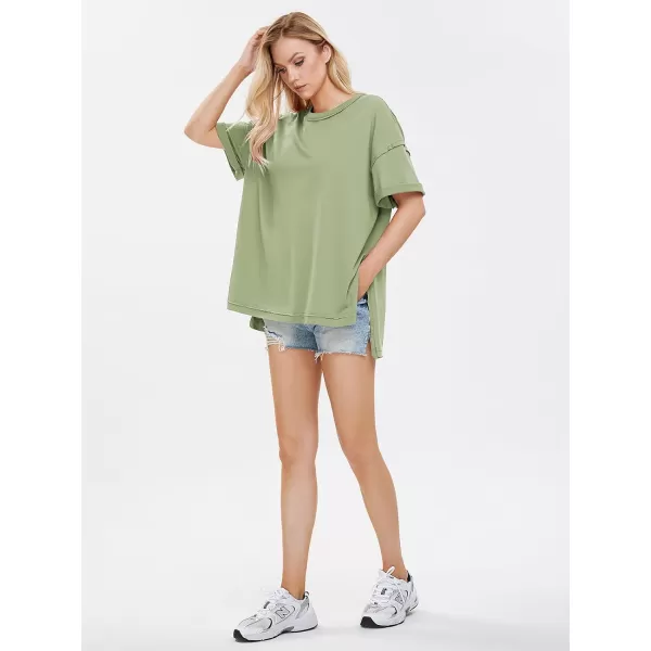 EXLURA Womens Oversized T Shirt Casual Short Sleeve Loose Maternity Tops Summer Crewneck Tunic Plus Size Gym Workout Top 2024