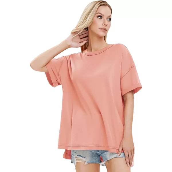 EXLURA Womens Oversized T Shirt Casual Short Sleeve Loose Maternity Tops Summer Crewneck Tunic Plus Size Gym Workout Top 2024