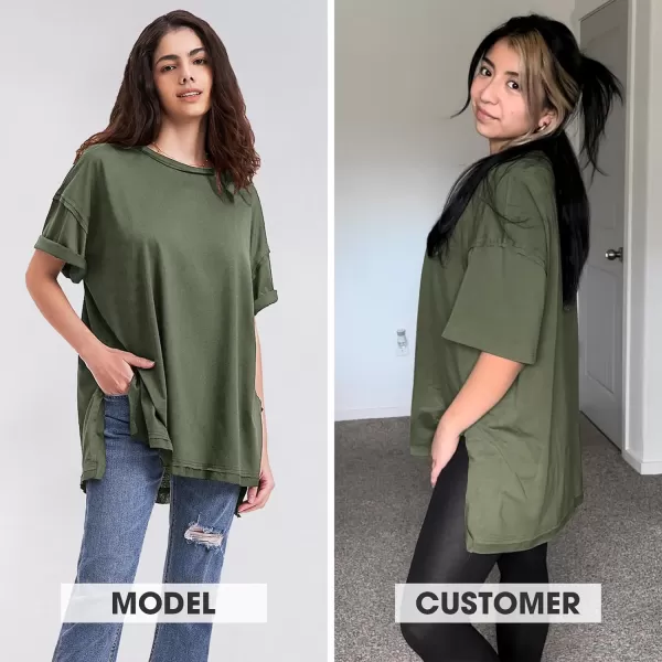 EXLURA Womens Oversized T Shirt Casual Short Sleeve Loose Maternity Tops Summer Crewneck Tunic Plus Size Gym Workout Top 2024