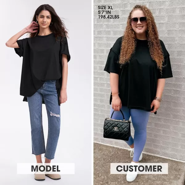 EXLURA Womens Oversized T Shirt Casual Short Sleeve Loose Maternity Tops Summer Crewneck Tunic Plus Size Gym Workout Top 2024