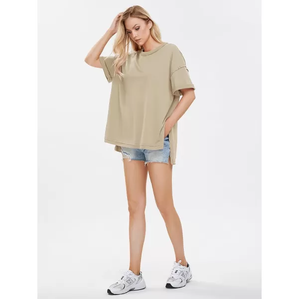 EXLURA Womens Oversized T Shirt Casual Short Sleeve Loose Maternity Tops Summer Crewneck Tunic Plus Size Gym Workout Top 2024
