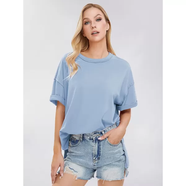 EXLURA Womens Oversized T Shirt Casual Short Sleeve Loose Maternity Tops Summer Crewneck Tunic Plus Size Gym Workout Top 2024