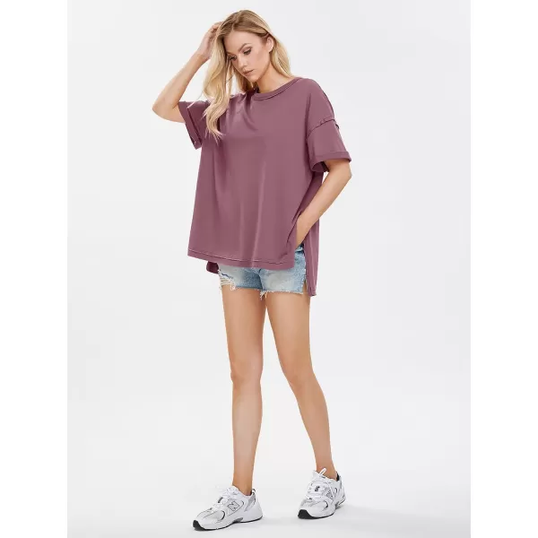 EXLURA Womens Oversized T Shirt Casual Short Sleeve Loose Maternity Tops Summer Crewneck Tunic Plus Size Gym Workout Top 2024