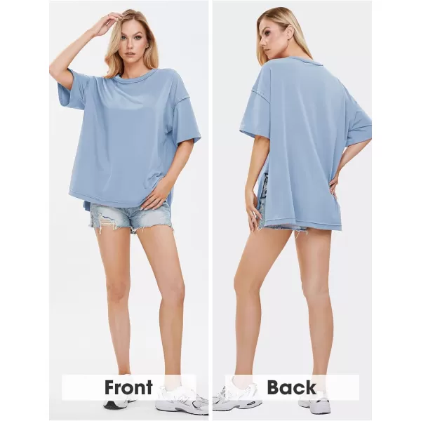 EXLURA Womens Oversized T Shirt Casual Short Sleeve Loose Maternity Tops Summer Crewneck Tunic Plus Size Gym Workout Top 2024