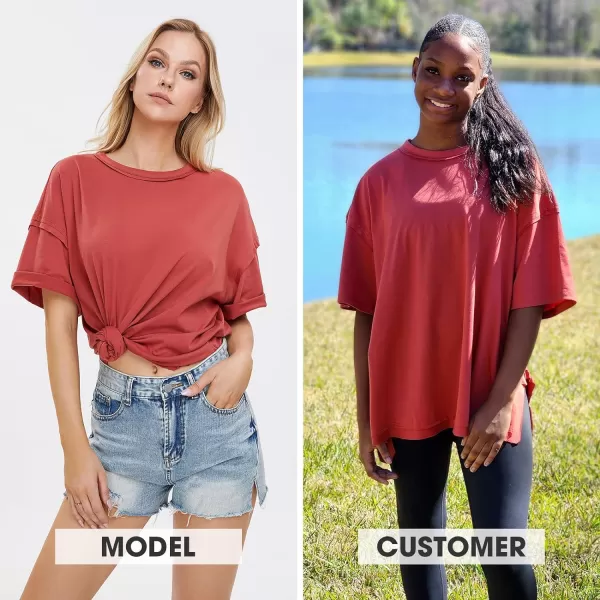 EXLURA Womens Oversized T Shirt Casual Short Sleeve Loose Maternity Tops Summer Crewneck Tunic Plus Size Gym Workout Top 2024