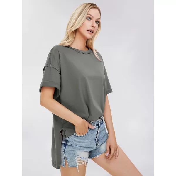 EXLURA Womens Oversized T Shirt Casual Short Sleeve Loose Maternity Tops Summer Crewneck Tunic Plus Size Gym Workout Top 2024