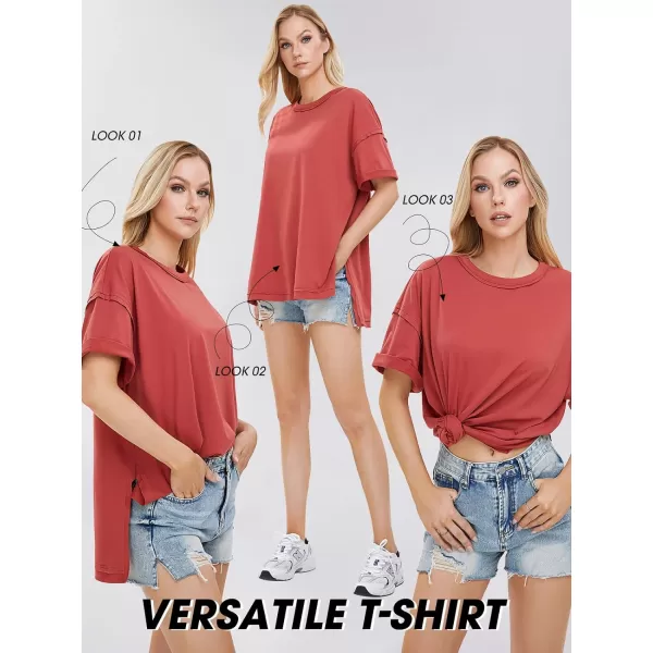 EXLURA Womens Oversized T Shirt Casual Short Sleeve Loose Maternity Tops Summer Crewneck Tunic Plus Size Gym Workout Top 2024