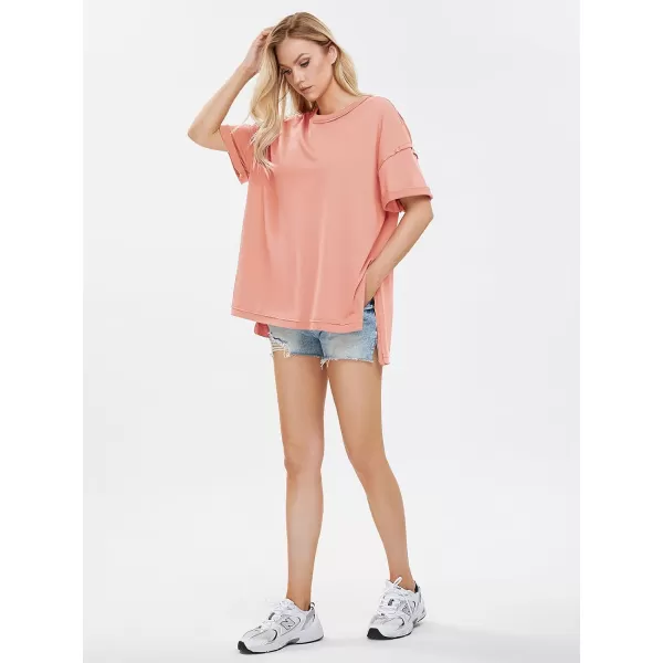 EXLURA Womens Oversized T Shirt Casual Short Sleeve Loose Maternity Tops Summer Crewneck Tunic Plus Size Gym Workout Top 2024