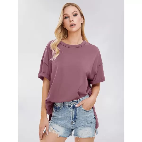 EXLURA Womens Oversized T Shirt Casual Short Sleeve Loose Maternity Tops Summer Crewneck Tunic Plus Size Gym Workout Top 2024