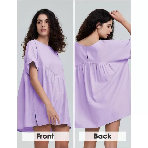 EXLURA Womens Short Sleeve Summer Tops Casual Loose Maternity Babydoll Peplum Tops Oversized Shirts Tunic 2024