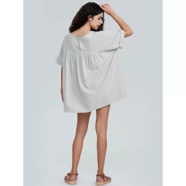 EXLURA Womens Short Sleeve Summer Tops Casual Loose Maternity Babydoll Peplum Tops Oversized Shirts Tunic 2024