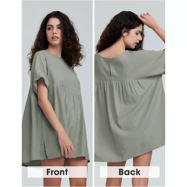 EXLURA Womens Short Sleeve Summer Tops Casual Loose Maternity Babydoll Peplum Tops Oversized Shirts Tunic 2024