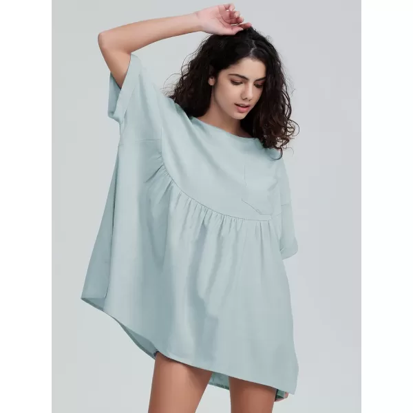 EXLURA Womens Short Sleeve Summer Tops Casual Loose Maternity Babydoll Peplum Tops Oversized Shirts Tunic 2024