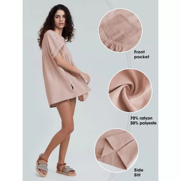 EXLURA Womens Short Sleeve Summer Tops Casual Loose Maternity Babydoll Peplum Tops Oversized Shirts Tunic 2024