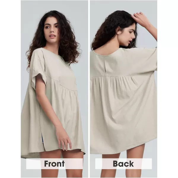 EXLURA Womens Short Sleeve Summer Tops Casual Loose Maternity Babydoll Peplum Tops Oversized Shirts Tunic 2024